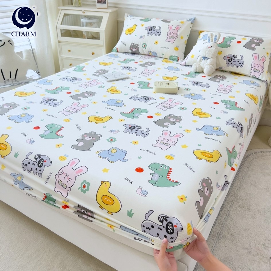 CHARM DREAMY ชุดผ้าปูที่นอน 6ฟุต 5ชิ้น ลาย HAPPY ZOO – ผ้าปูที่นอน พร้อมปลอกหมอน (ไม่รวมผ้านวม)_2